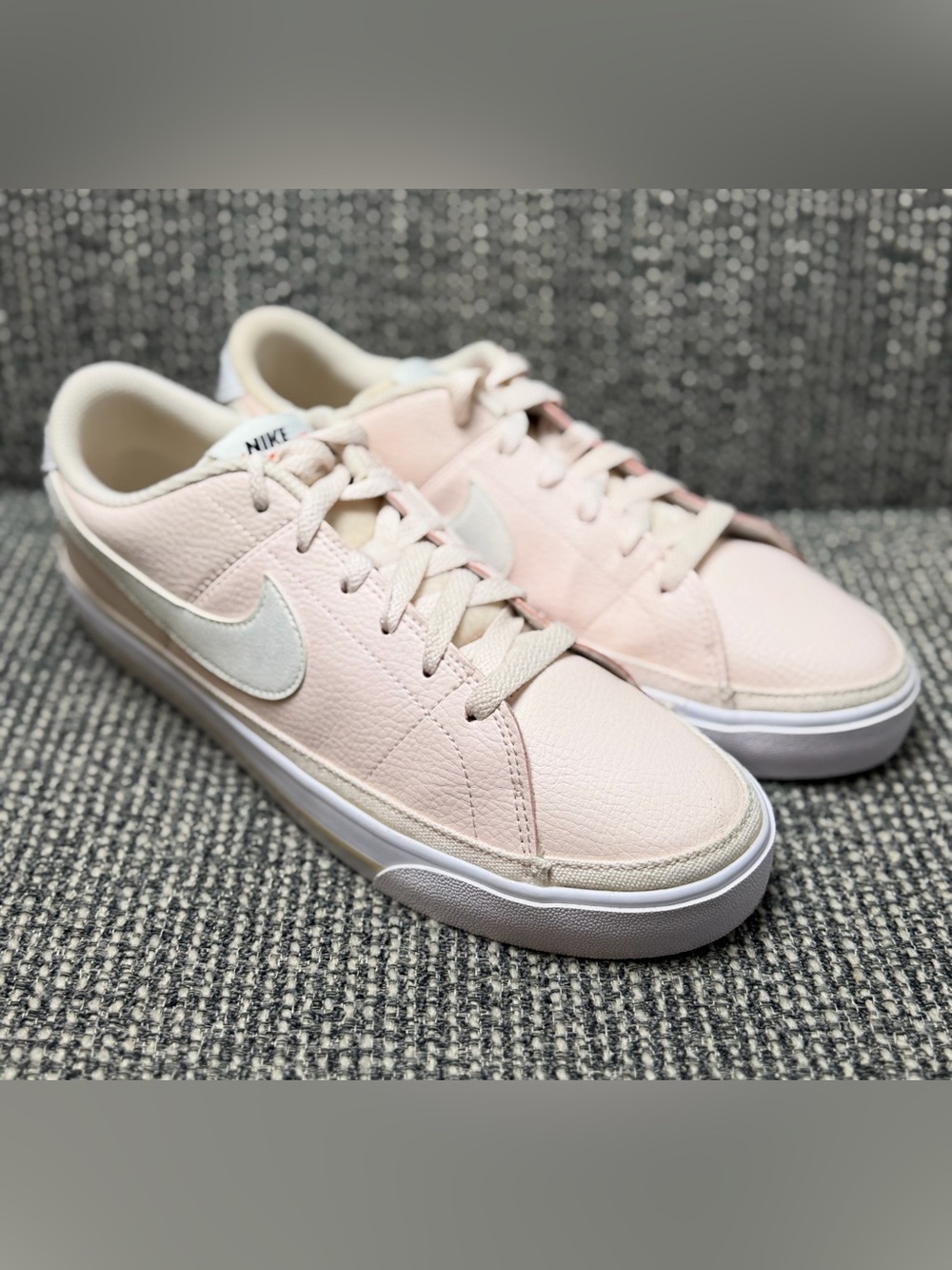 Nike Court Legacy Light Soft Pink Pearlescent Swoosh Low Top Sneakers Women 10